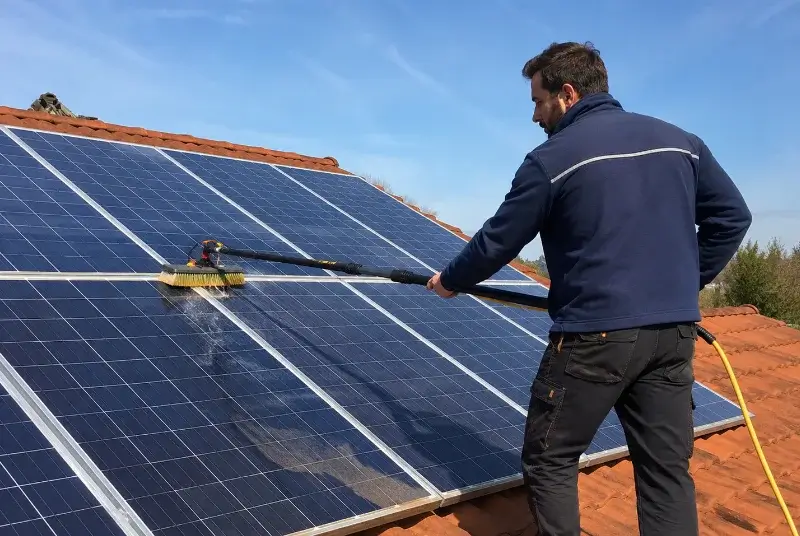 Nettoyage et entretien de panneaux solaires à la Sentinelle